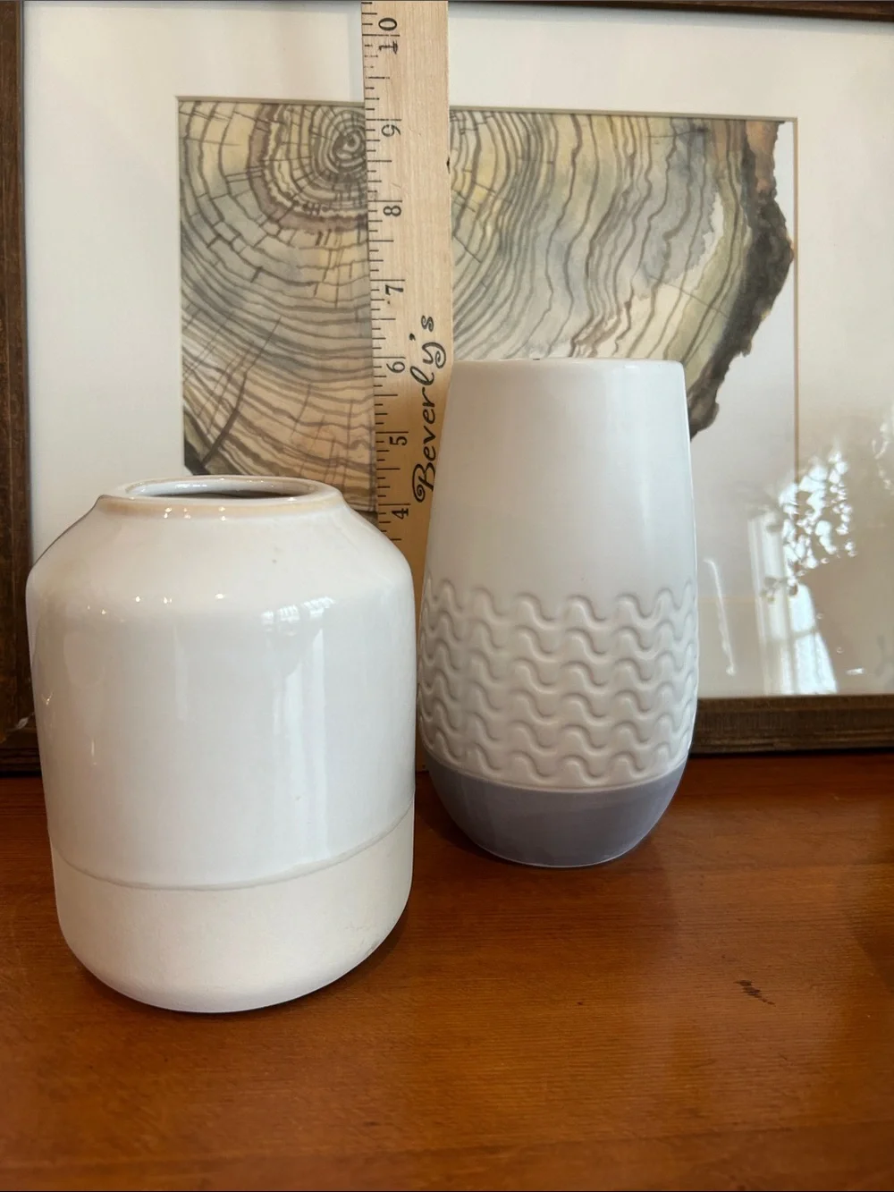 Magnolia Home Ivory vase and two complementary vases Neutral room accent/decor